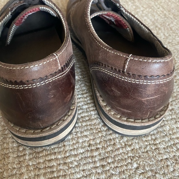 penguin brown dress shoes Original Penguin Willie OP100137M Mens Brown Leather Plain Toe Oxfords